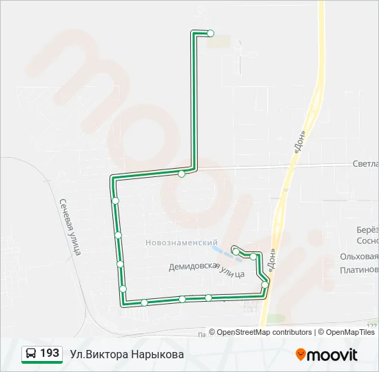 19З Bus Line Map