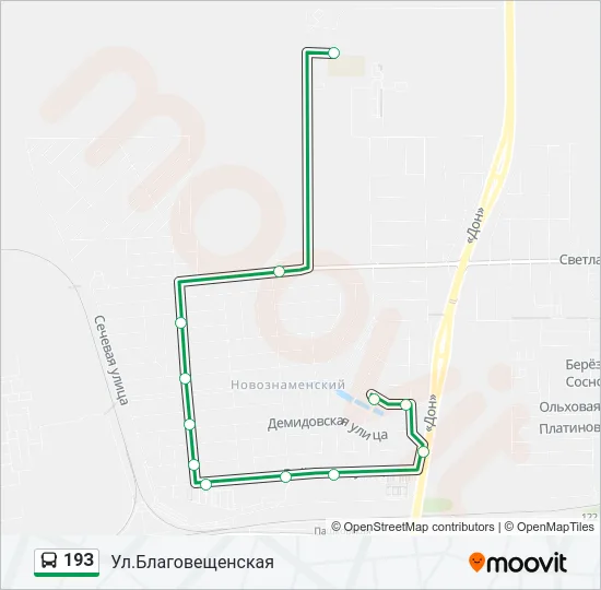19З Bus Line Map
