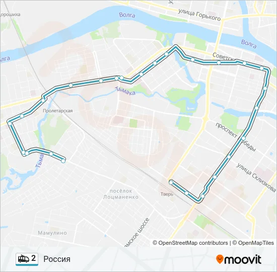 2 Trolleybus Line Map