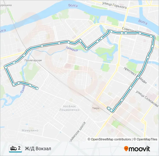 2 Trolleybus Line Map