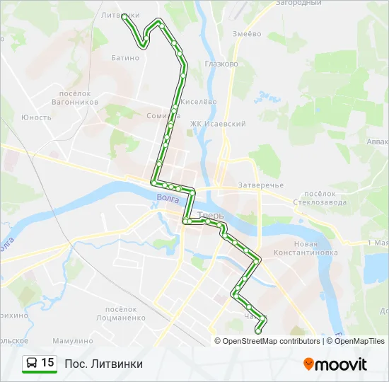 15 Bus Line Map