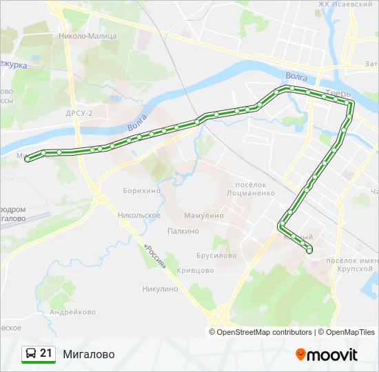 21 Bus Line Map