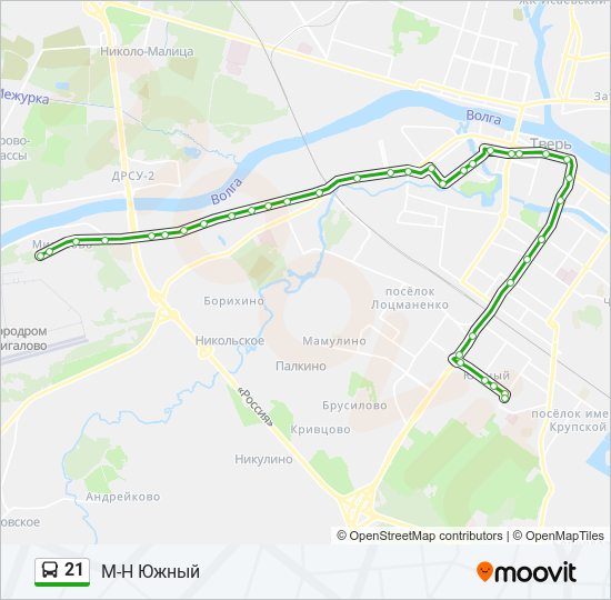 21 bus Line Map