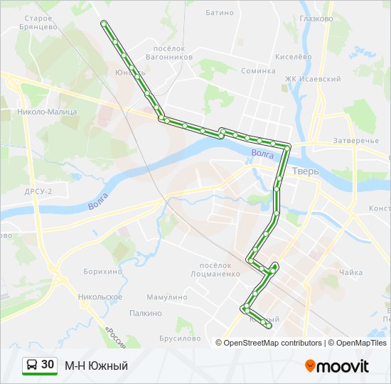 Автобус 42 тверь маршрут на карте