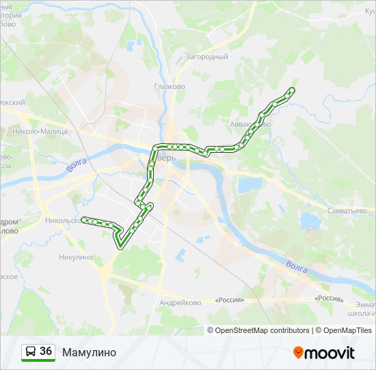 36 bus Line Map