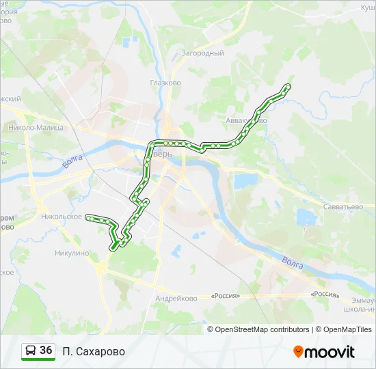36 Bus Line Map