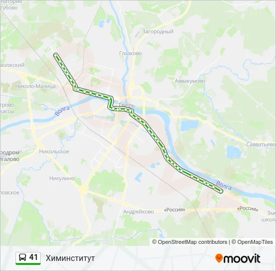 Автобус 41: карта маршрута