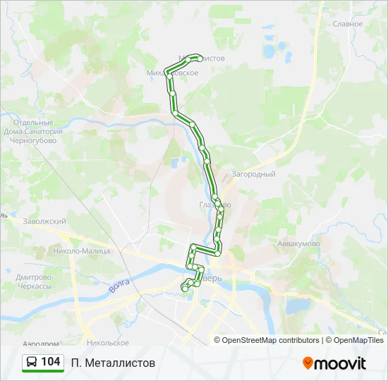 104 Bus Line Map