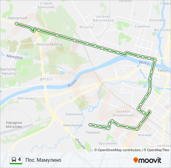 Автобус 4: карта маршрута