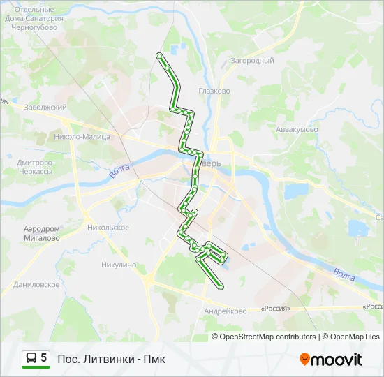 5 Bus Line Map