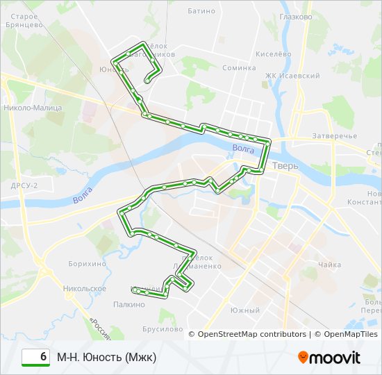 Автобус 6 маршрут на карте. Маршрут 6. Маршрут н6. 6 Маршрут Тверь. Мамулино Тверь на карте.