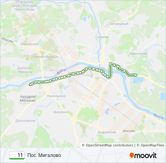 Автобус 11 расписание остановки. Мигалово на карте. Мигалово Тверь карта. 11 Маршрут. Мигалово аэродром на карте.