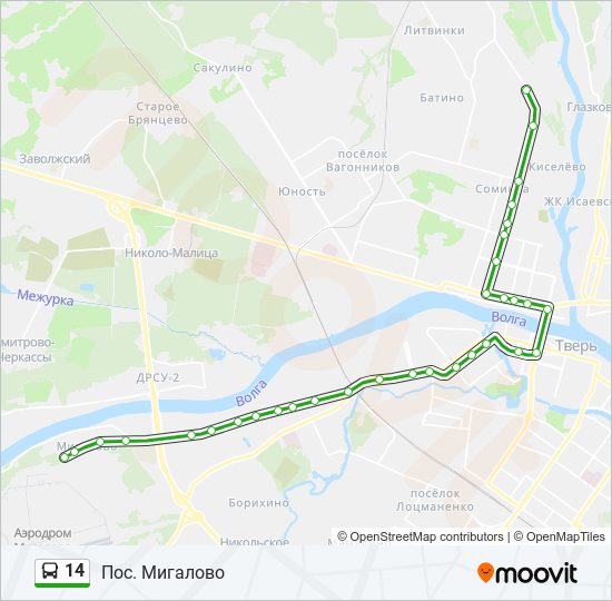 14 bus Line Map