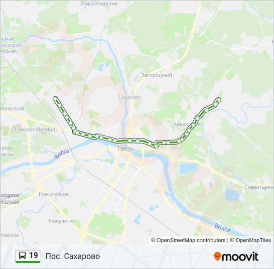 Автобус 19: карта маршрута