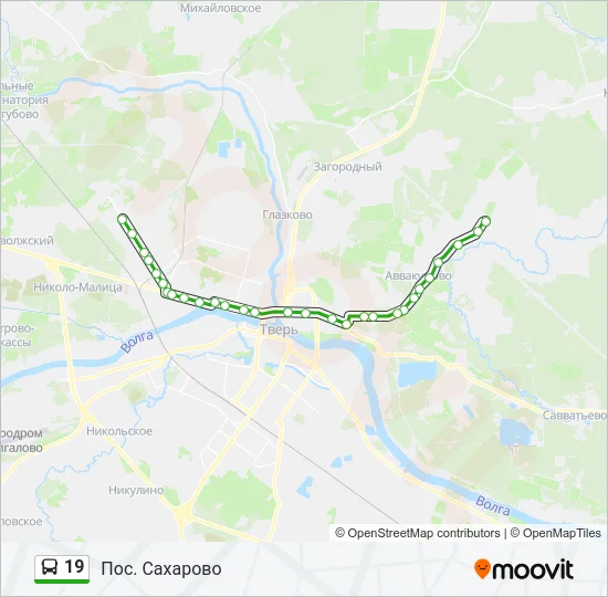Автобус 19: карта маршрута
