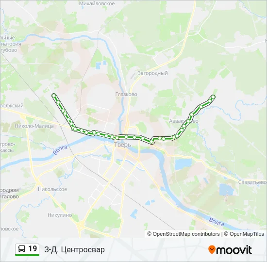 Автобус 19: карта маршрута