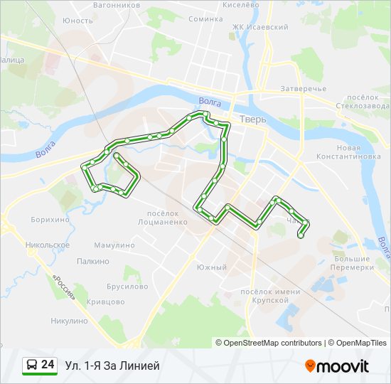 Автобус 24: карта маршрута