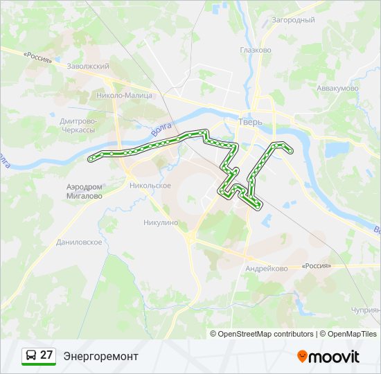 Автобус 27: карта маршрута