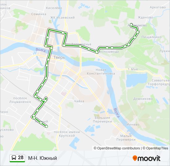 28 bus Line Map