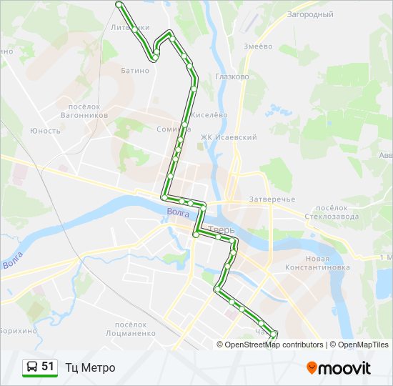 51 Bus Line Map