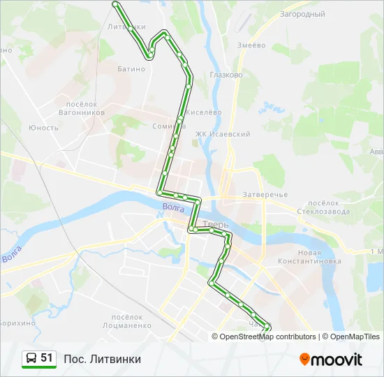 51 Bus Line Map