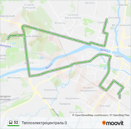 52 Bus Line Map