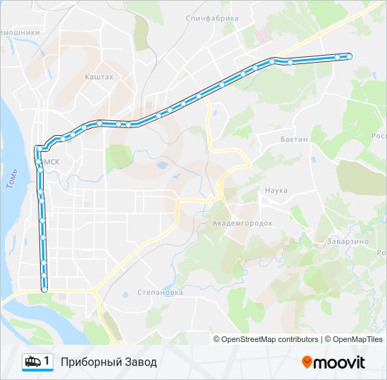 1 Trolleybus Line Map