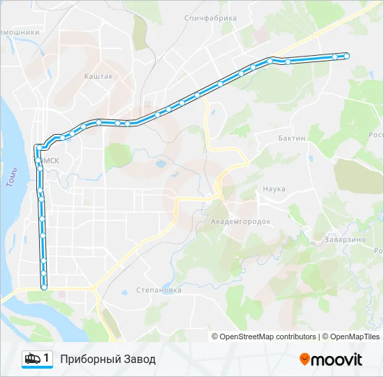 1 Trolleybus Line Map
