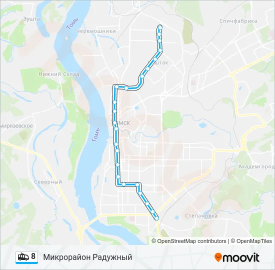 8 Trolleybus Line Map