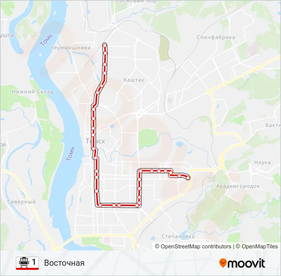 1 Tram Line Map