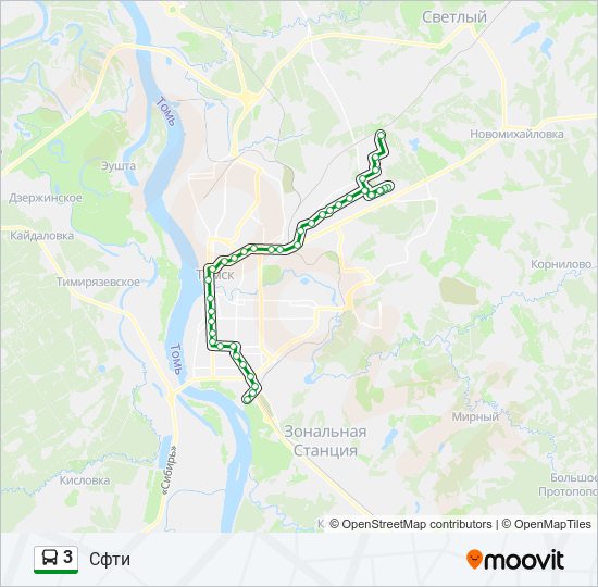 Автобус 3: карта маршрута