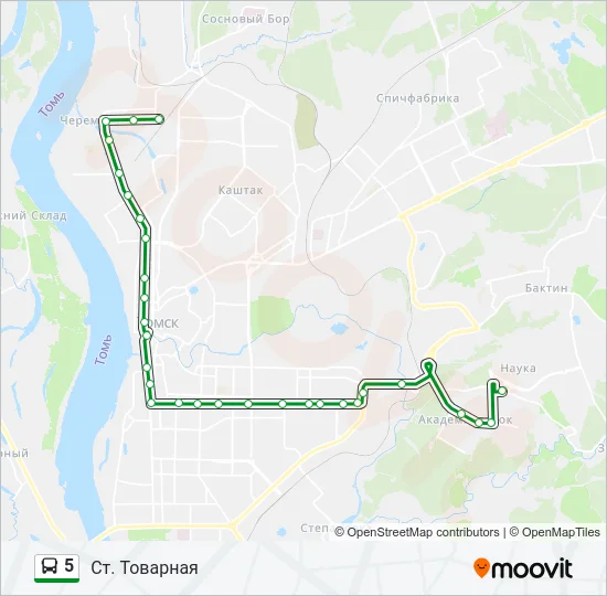 5 Bus Line Map