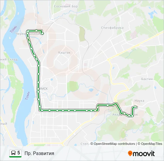 5 Bus Line Map