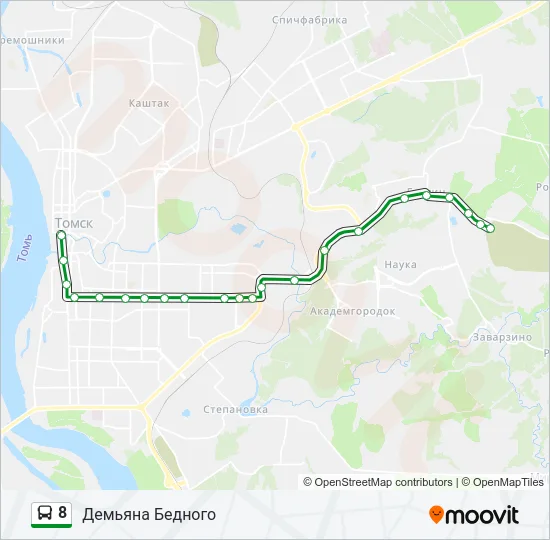 8 Bus Line Map
