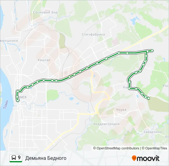 9 Bus Line Map