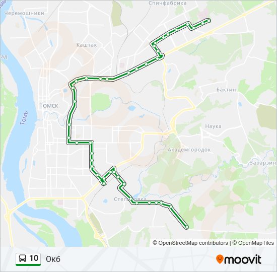 Автобус 10: карта маршрута