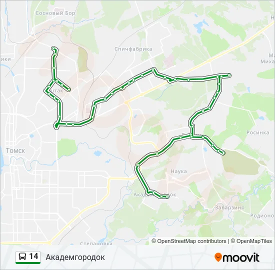 14 Bus Line Map