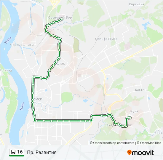 16 Bus Line Map