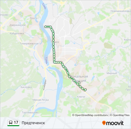 Автобус 17: карта маршрута