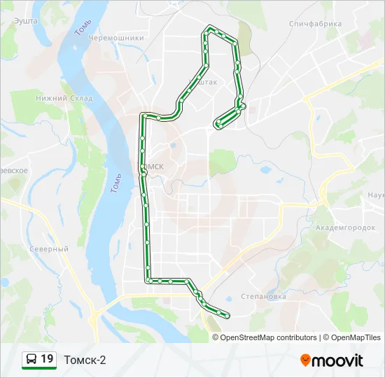 Автобус 19: карта маршрута