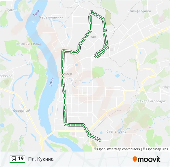 19 Bus Line Map