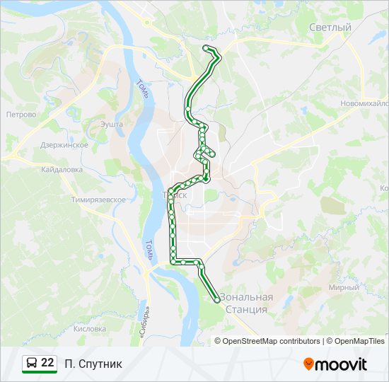 Автобус 22: карта маршрута