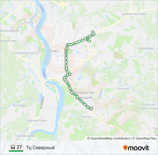 Автобус 27: карта маршрута