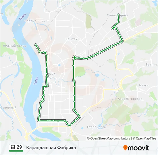 29 Bus Line Map