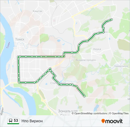53 Bus Line Map