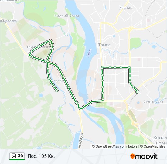Автобус 36 маршрут остановки и расписание томск