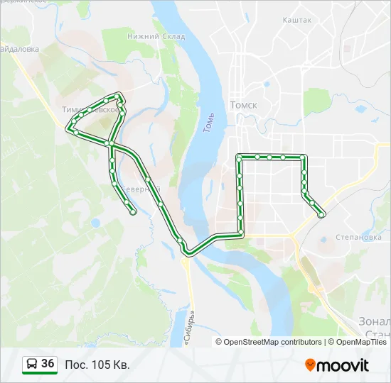 36 Bus Line Map