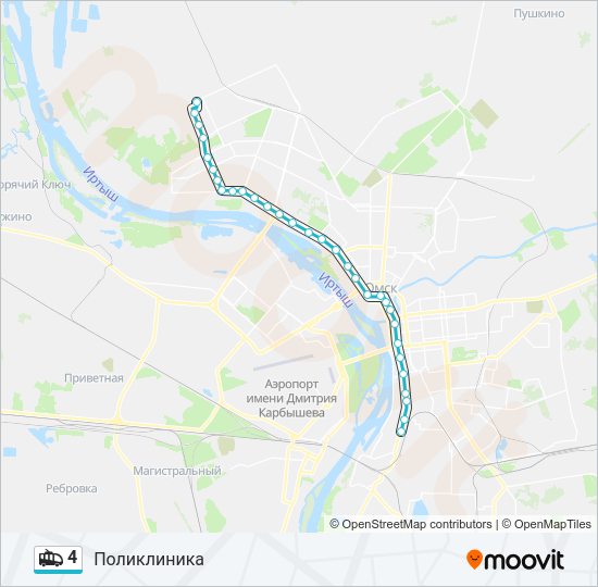 Троллейбус 4: карта маршрута