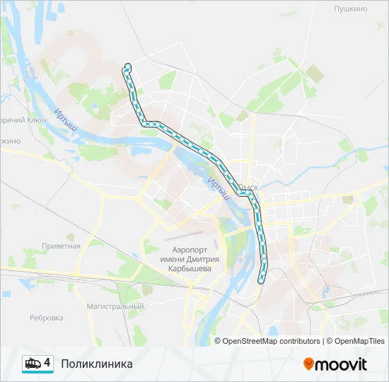 Троллейбус 4: карта маршрута