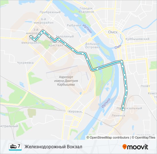 Троллейбус 7 на картах